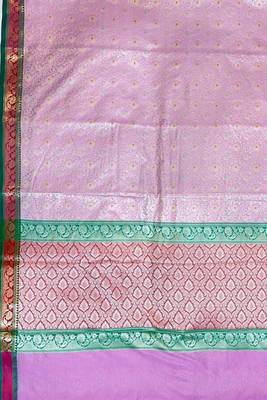 light pink semi silk tanchoi meenakari banarasi saree 3