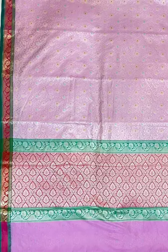 light pink semi silk tanchoi meenakari banarasi saree