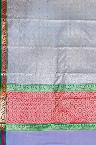light blue semi silk tanchoi meenakari banarasi saree