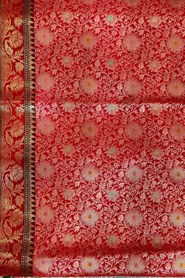light blue semi silk tanchoi meenakari banarasi saree 5