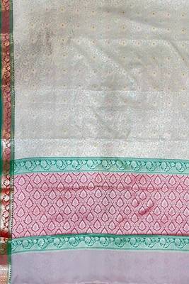 beige semi silk tanchoi meenakari banarasi saree 4