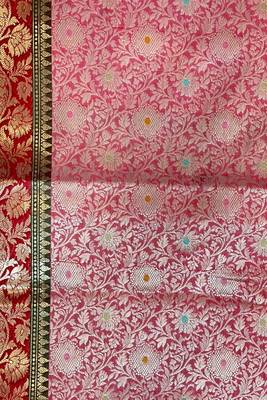 beige semi silk tanchoi meenakari banarasi saree 5