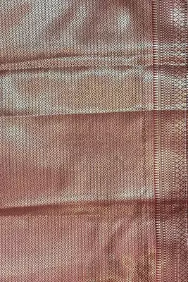 red semi silk floral zari jaal banarasi saree 5
