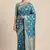 sky blue semi silk floral zari jaal banarasi saree
