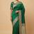 Banarasi mashru silk saree in  green  with  floral zari with booti   work