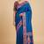 Banarasi mashru silk saree in  royal blue with  floral zari with booti   work