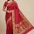 Banarasi mashru silk saree in  red with  floral zari with booti   work