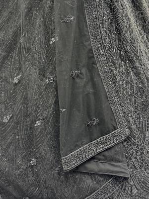 Impressive Black Dori Work Net Reception Wear Lehenga Choli 5
