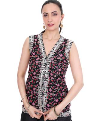 black organza co ord set with floral embroidery 3