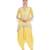 Yellow Embroidered High Low Kaftaan with Heram Pants