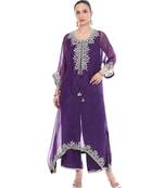 Purple embroidered lurex kaftan