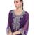 Purple embroidered lurex kaftan