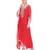 Red embroidered lurex kaftan