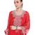 Red embroidered lurex kaftan