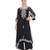 Black embroidered lurex kaftan