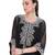 Black embroidered lurex kaftan