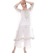 White embroidered lurex kaftan