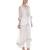 White embroidered lurex kaftan