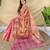 Pink zari tissue weaving saree with all over elephant pattern motifs on border