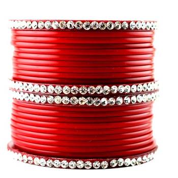 acrylic plastic churi set bangles red colour nihar 1
