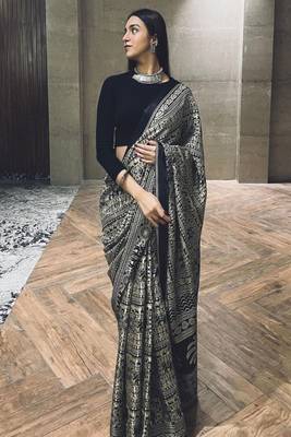 Ethnic motifs printed saree 1