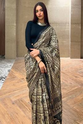 Ethnic motifs printed saree 3