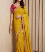 Embellished embroidered pure georgette designer saree