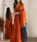 Woven design zari maheshwari saree