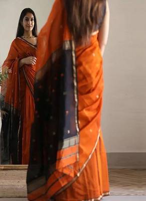 Woven design zari maheshwari saree 2