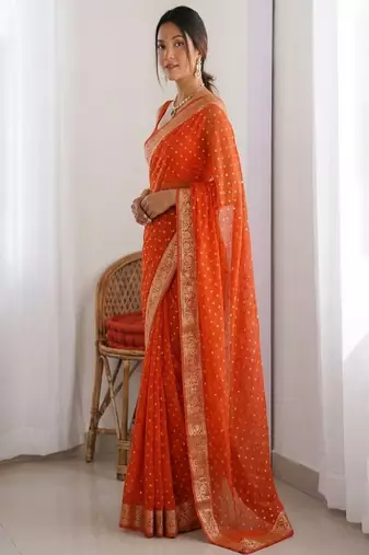 Ethnic motifs zari saree