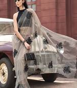 Floral emboridered saree