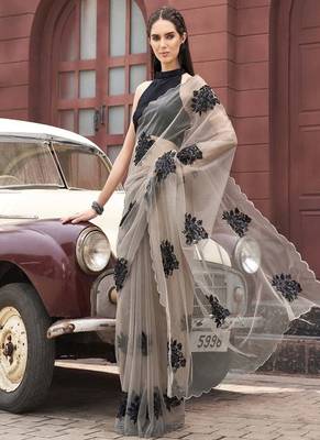 Floral emboridered saree 2