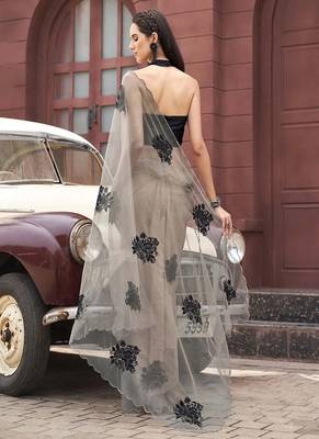 Floral emboridered saree 3
