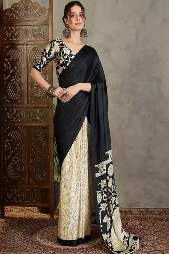 Kalamkari printed saree with matching blouse piece