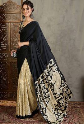 Kalamkari printed saree with matching blouse piece 3