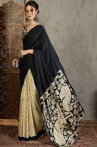 Kalamkari printed saree with matching blouse piece