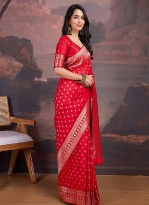 Woven design zari ethnic motifs saree 2