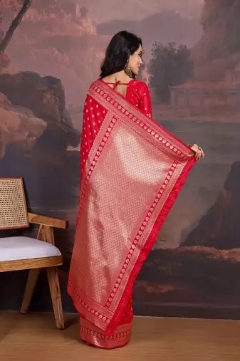 Woven design zari ethnic motifs saree