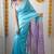 Blue silk blend woven design sarees