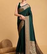 House of pataudi art silk zari kanjivaram saree with unstitched blouse piece