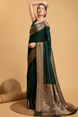 House of pataudi art silk zari kanjivaram saree with unstitched blouse piece 2