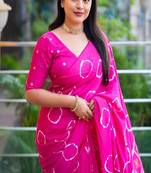 Bandhani zari pure cotton ikat sarees