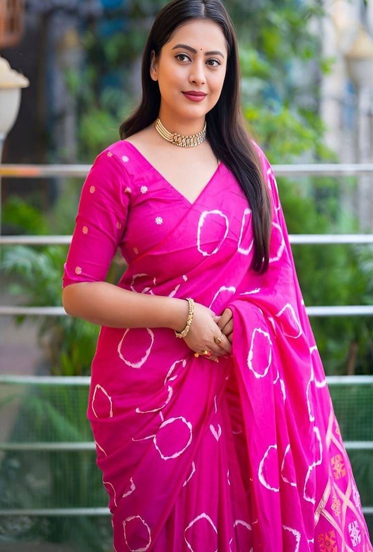 Bandhani zari pure cotton ikat sarees