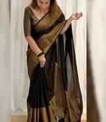 Zari kanjeevaram saree with blouse piece