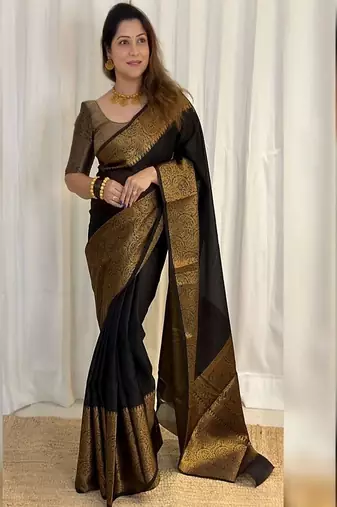 Zari kanjeevaram saree with blouse piece