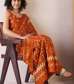 Zari ready to wear ikat saree