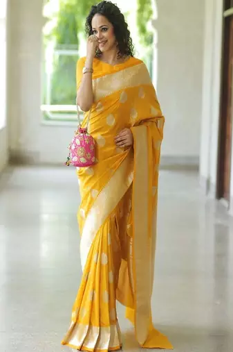 Woven design zari art silk kanjeevaram saree