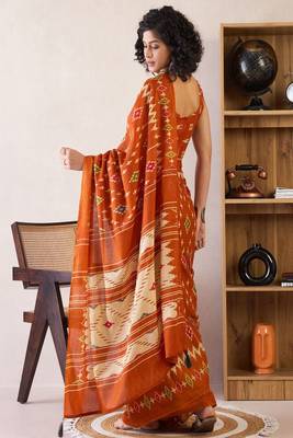 Zari ready to wear ikat saree 3