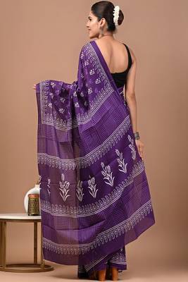 Ethnic motifs pure cotton bagru saree 2