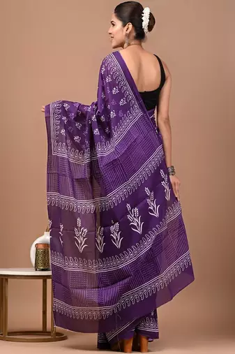 Ethnic motifs pure cotton bagru saree
